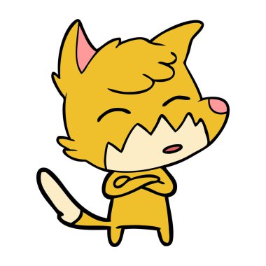 Çizgi film tilkisinin vektör çizimi