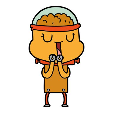 mutlu karikatür robot vektör çizim