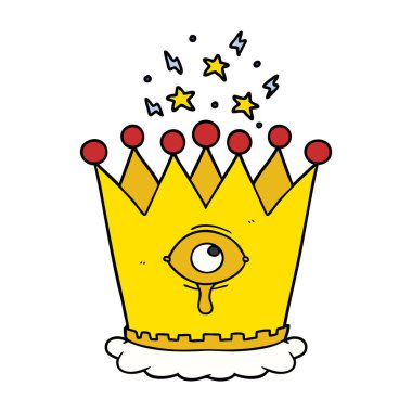 çizgi film sihirli taç vektör çizim