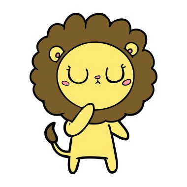 Çizgi film aslanının vektör çizimi