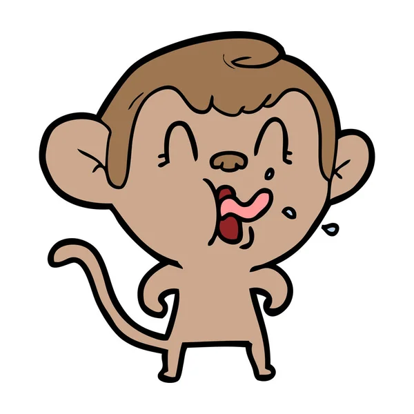 疯狂卡通猴的矢量插画 — 图库矢量图片