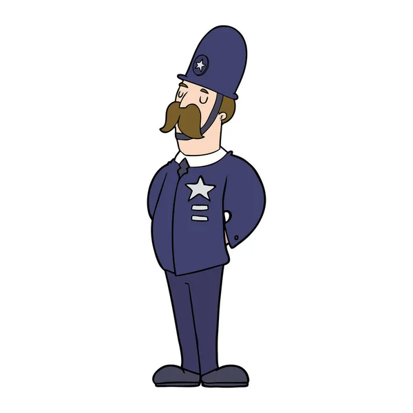 Ilustración Vectorial Del Policía Dibujos Animados — Vector de stock