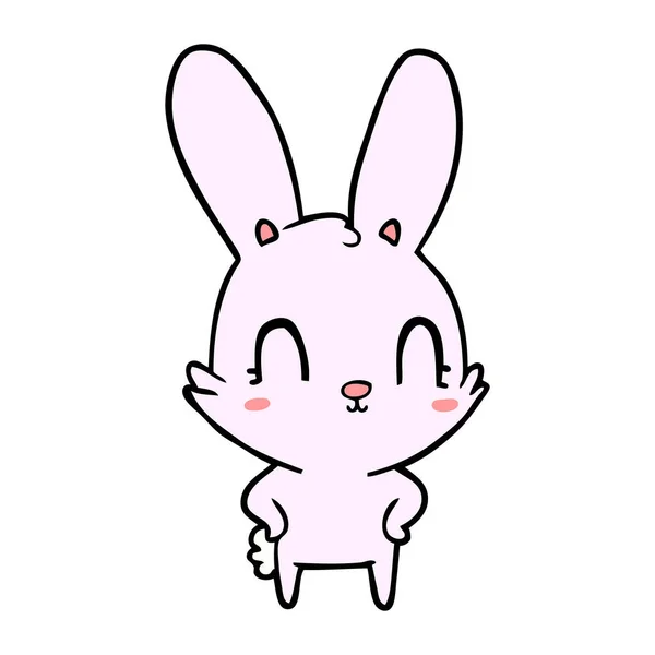 Vector Illustration Cute Cartoon Rabbit — Stock Vector