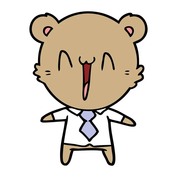Vektorové Ilustrace Šťastný Medvěd — Stockový vektor