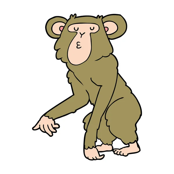 Vektör Çizim Karikatür Şempanze — Stok Vektör