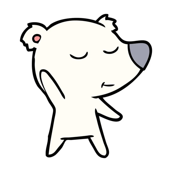 Szczęśliwy Kreskówka Niedźwiedź Polarny — Wektor stockowy