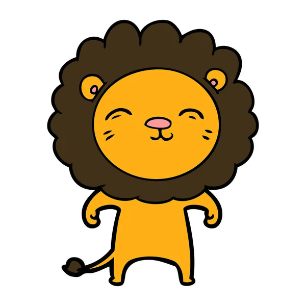 Vector Illustration Cartoon Lion — Stock Vector
