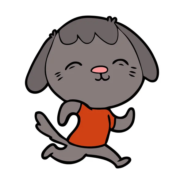 Vector Ilustración Feliz Perro Dibujos Animados — Archivo Imágenes Vectoriales