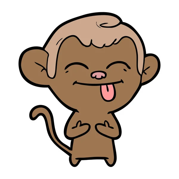 Ilustração Vetorial Engraçado Cartoon Monkey —  Vetores de Stock
