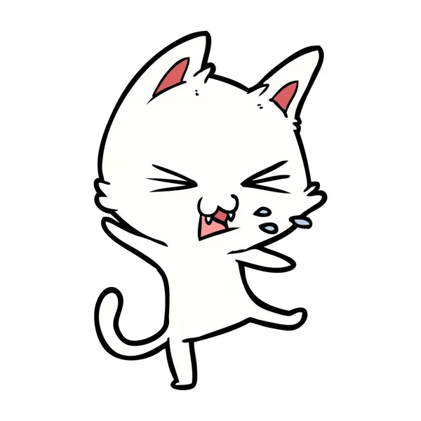 かんしゃくを投げる漫画猫 — ストックベクタ