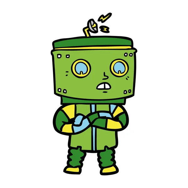 Vektor Illustration Tecknad Robot — Stock vektor