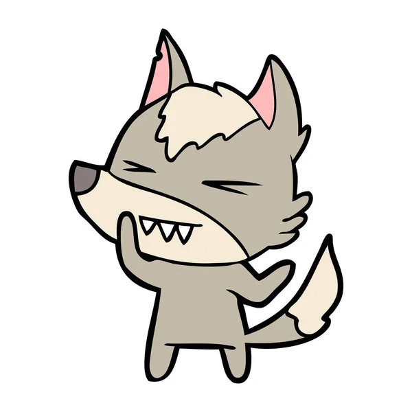 Vektorové Ilustrace Rozzlobený Vlk Cartoon — Stockový vektor