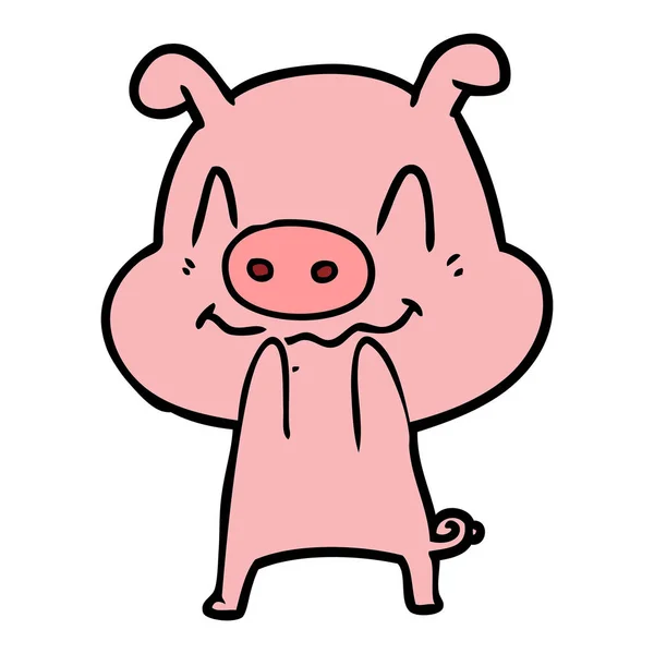 Vector Illustration Cartoon Pig — Stock Vector