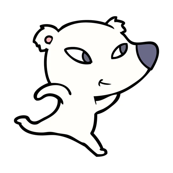 Söta Tecknade Isbjörn — Stock vektor