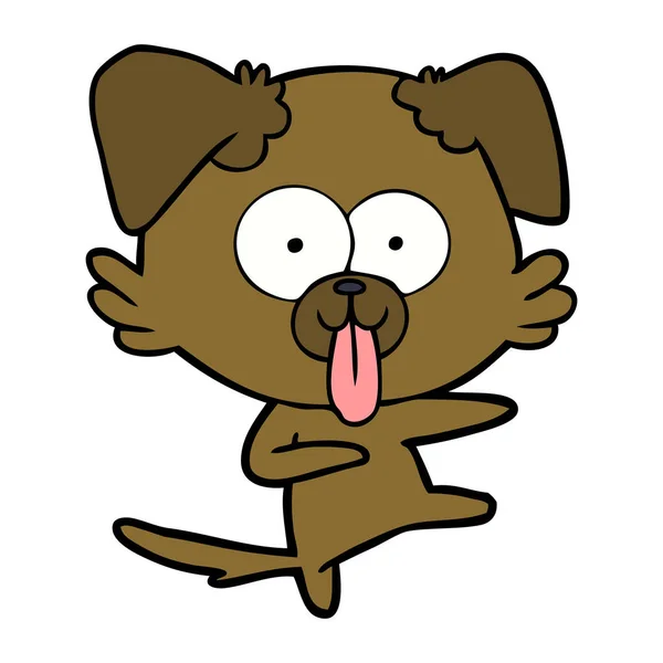 Perro Dibujos Animados Con Lengua Sobresaliendo — Vector de stock