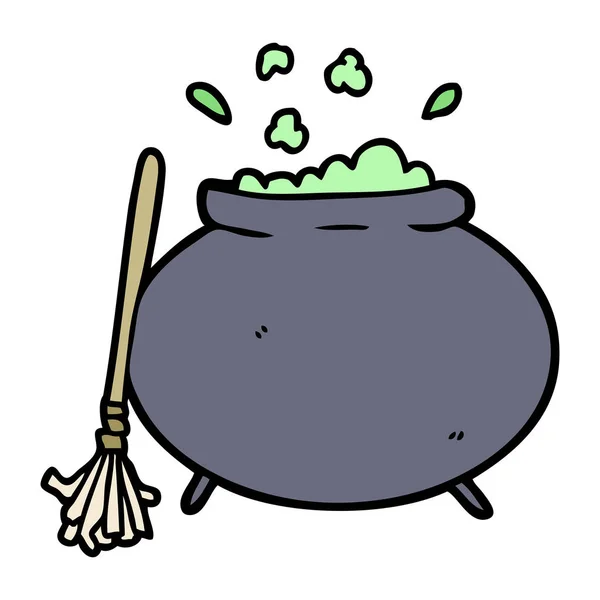 Vector Illustration Cartoon Cauldron — Stock Vector
