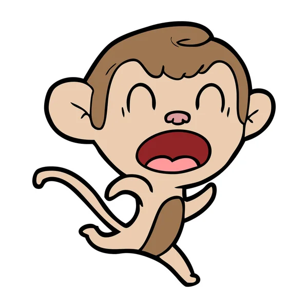Gritando Caricatura Macaco Correndo — Vetor de Stock