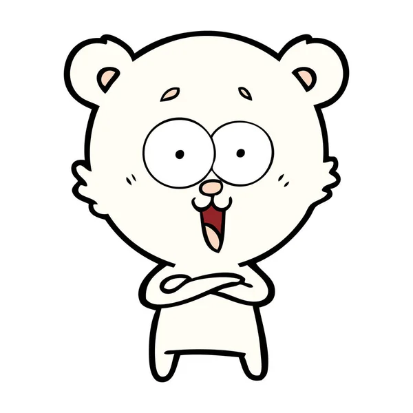 Teddy Bear Cartoon Lachen — Stockvector