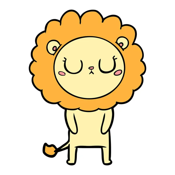 Vector Illustration Cartoon Lion — Stock Vector