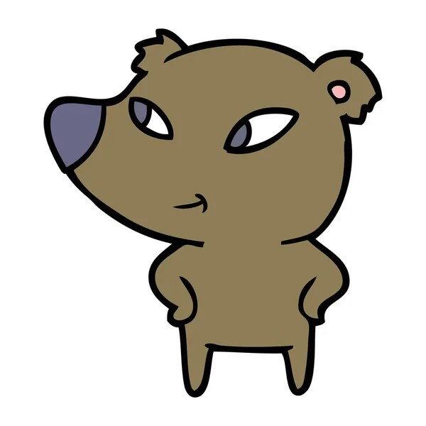 Vector Illustration Cute Cartoon Bear — Stock Vector