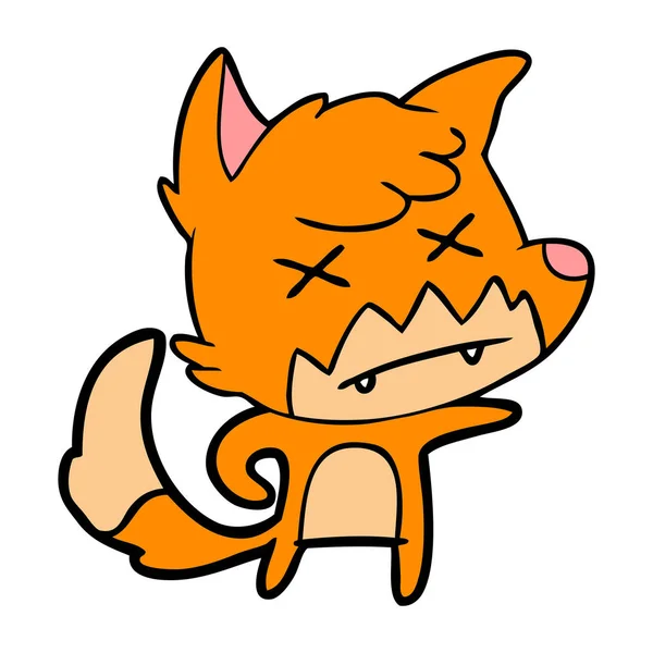 漫画の狐のベクトル図 — ストックベクタ