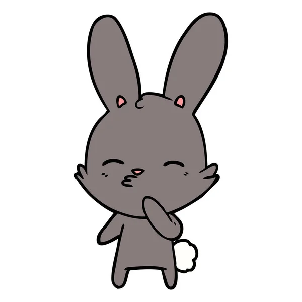 Illustration Vectorielle Dessin Animé Lapin Curieux — Image vectorielle