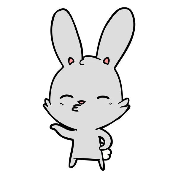 Vector Illustration Curious Bunny Cartoon — Stock Vector