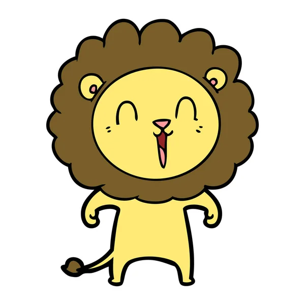 Illustration Vectorielle Rire Lion Dessin Animé — Image vectorielle