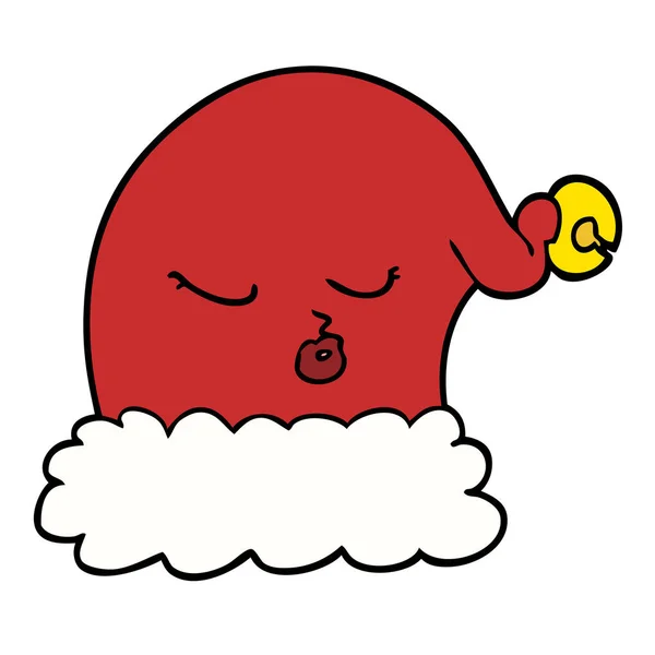 Γελοιογραφία Καπέλο Santa Χριστούγεννα — Διανυσματικό Αρχείο