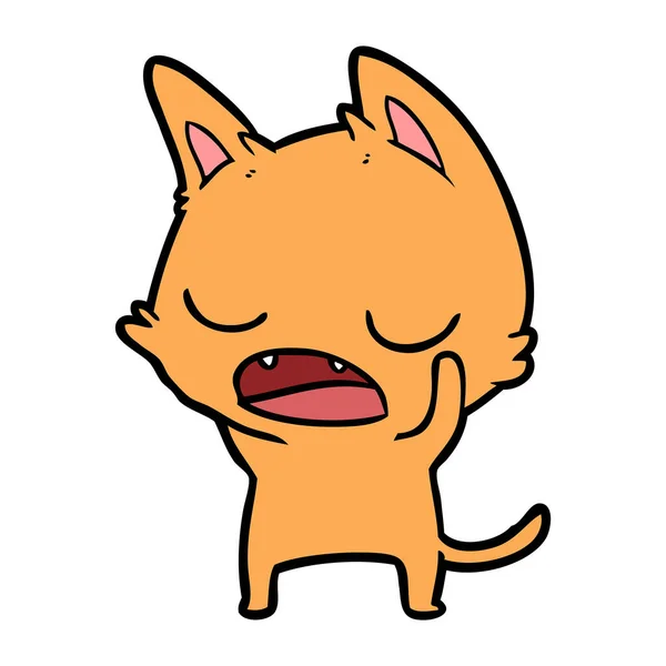 Ilustración Vectorial Dibujos Animados Gato Parlante — Vector de stock