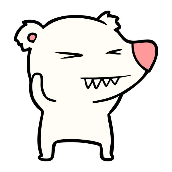 愤怒的北极熊卡通 — 图库矢量图片