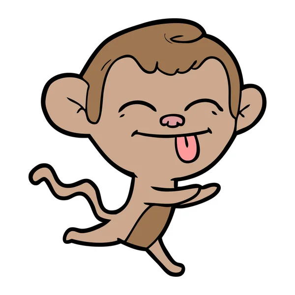 Ilustração Vetorial Engraçado Cartoon Monkey —  Vetores de Stock