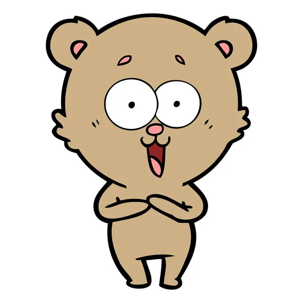Laughing Teddy Bear Cartoon — Stock Vector