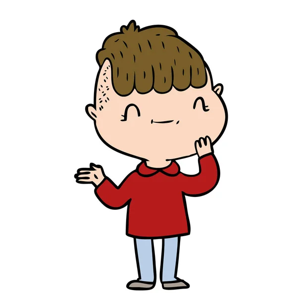 Vectorillustratie Van Cartoon Vriendelijke Jongen — Stockvector