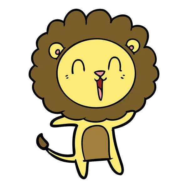 Ilustração Vetorial Desenhos Animados Leão Rindo — Vetor de Stock
