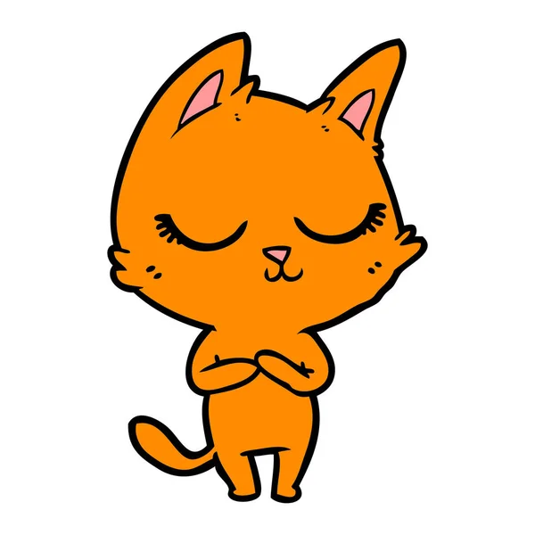 Vectorillustratie Van Kalm Cartoon Kat — Stockvector