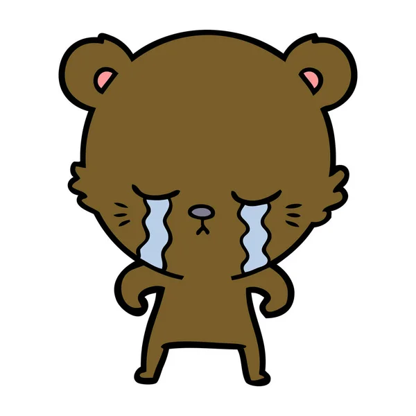 Ilustração Vetorial Urso Desenho Animado Chorando — Vetor de Stock