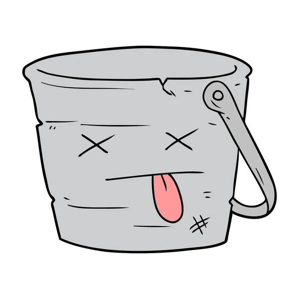 Kicked Bucket Cartoon — Stock Vector