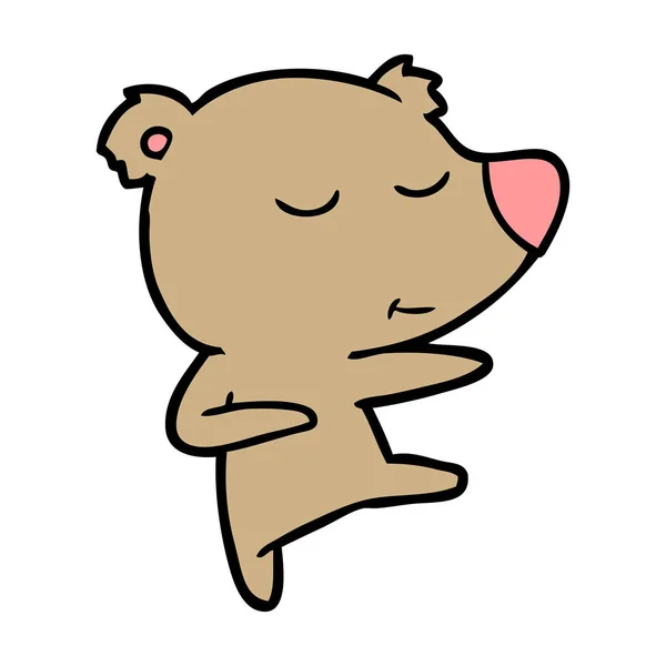Εικονογράφηση Φορέα Της Ευτυχισμένη Κινούμενα Σχέδια Αρκούδα — Διανυσματικό Αρχείο