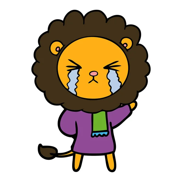 ライオンを泣いて漫画のベクトル イラスト — ストックベクタ