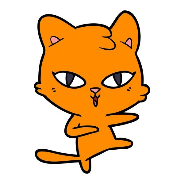 Vector Illustratie Van Cartoon Kat — Stockvector