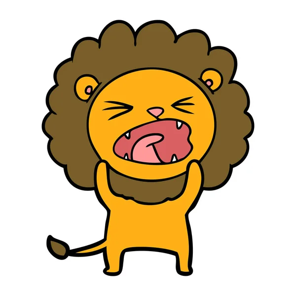 Vector Illustration Cartoon Lion — Stock Vector