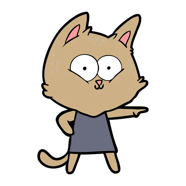 动画片猫女孩指向 — 图库矢量图片