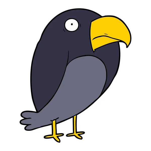Vector Illustration Cartoon Crow — Stock Vector