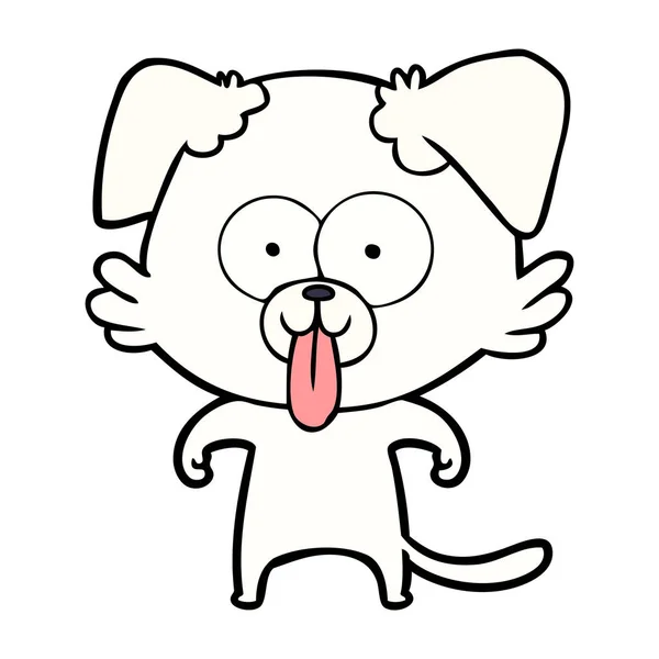 Cartoon Dog Tongue Sticking Out — Stock Vector