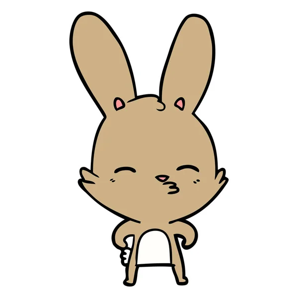 Vectorillustratie Van Nieuwsgierig Bunny Cartoon — Stockvector