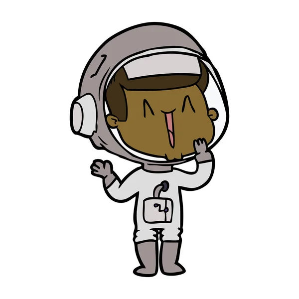 Ilustração Vetorial Astronauta Dos Desenhos Animados — Vetor de Stock