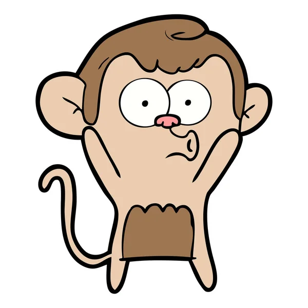 Vektör Çizim Karikatür Sürpriz Maymun — Stok Vektör