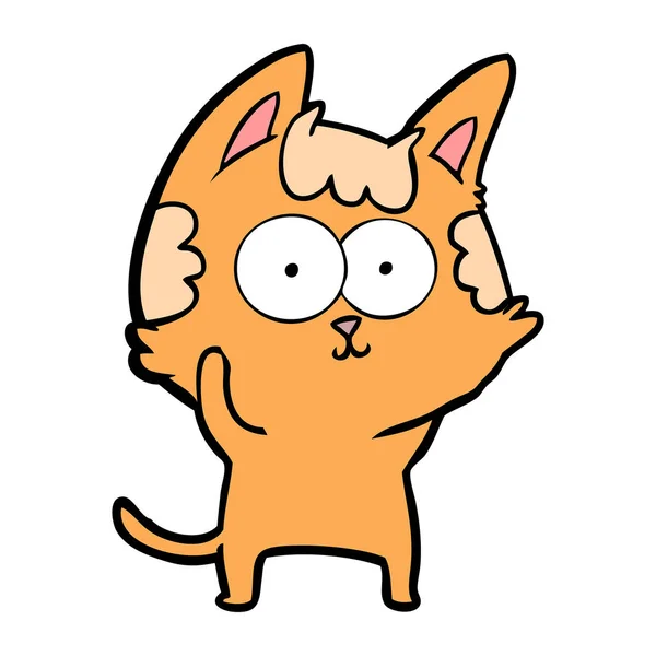 Ilustración Vectorial Feliz Gato Dibujos Animados — Archivo Imágenes Vectoriales