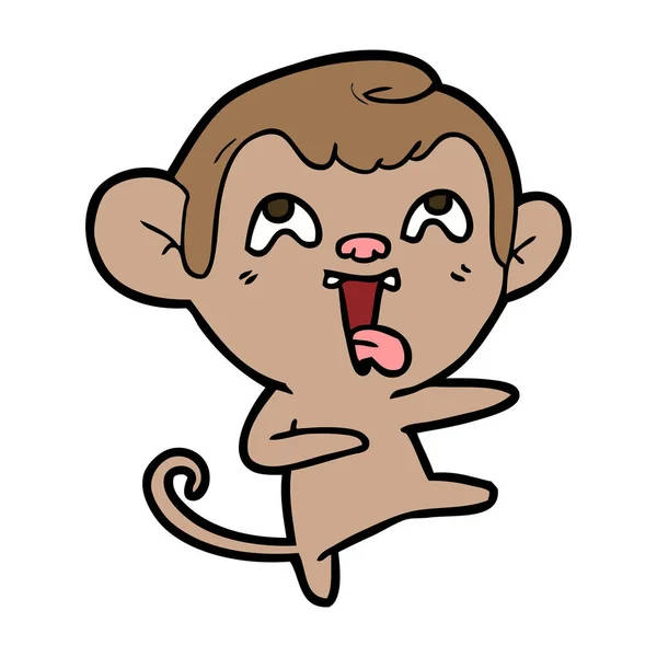 Vectorillustratie Voor Gek Cartoon Monkey — Stockvector